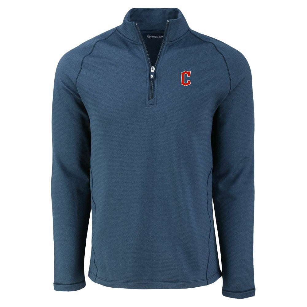 Cleveland Guardians Cutter & Buck Peshastin Eco Fleece Recycled Raglan Quarter-Zip Top - MLB