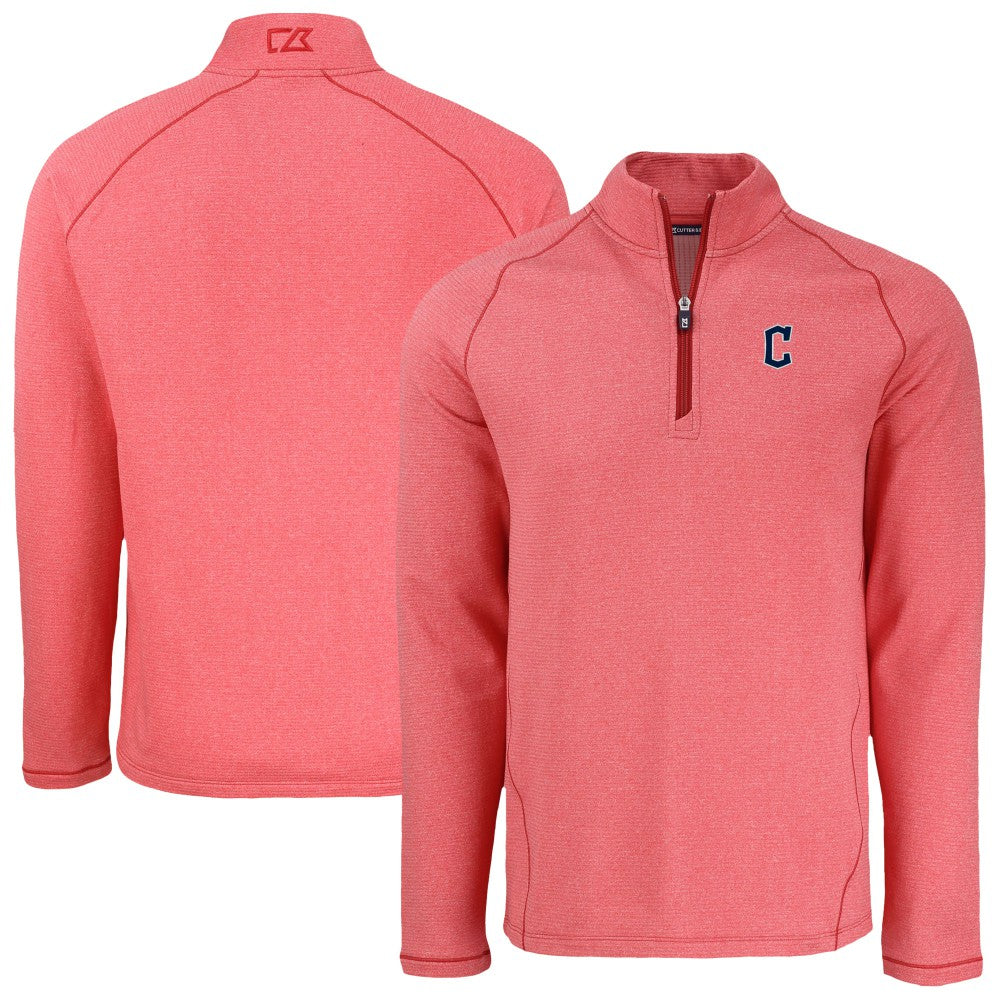 Cleveland Guardians Cutter & Buck Peshastin Eco Fleece Recycled Raglan Quarter-Zip Top - MLB