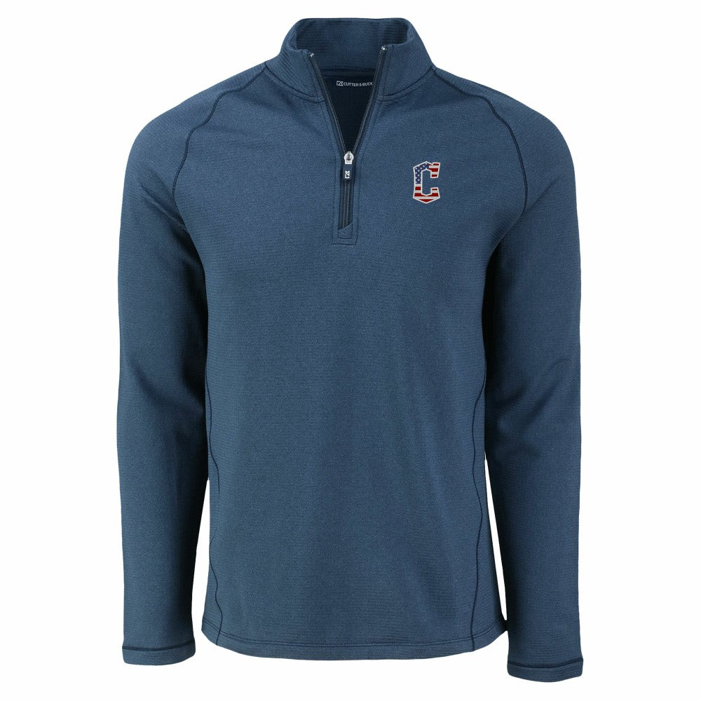 Cleveland Guardians Cutter & Buck Peshastin Eco Fleece Recycled Raglan Quarter-Zip Top - MLB