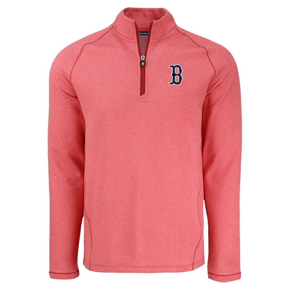 Boston Red Sox Cutter & Buck Peshastin Eco Fleece Recycled Raglan Quarter-Zip Top - MLB