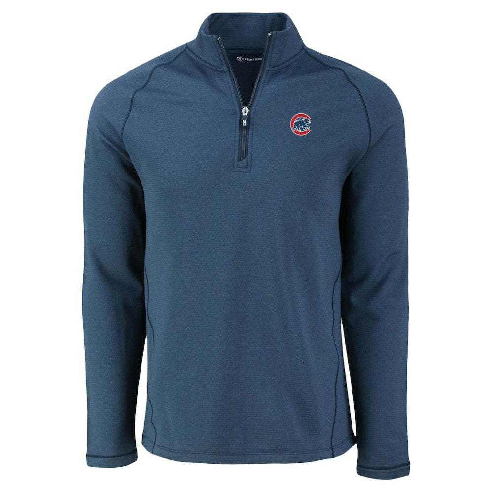 Chicago Cubs Cutter & Buck Peshastin Eco Fleece Recycled Raglan Quarter-Zip Top - MLB