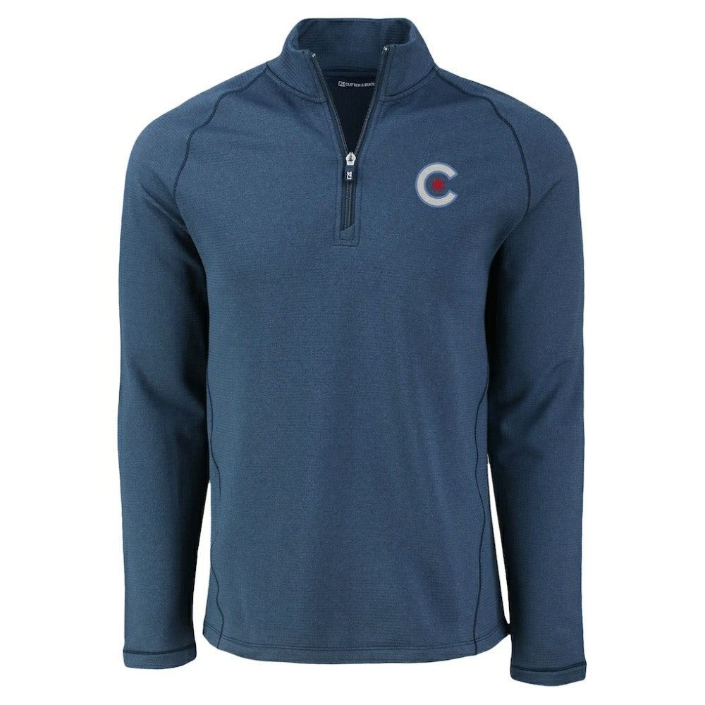 Chicago Cubs Cutter & Buck Peshastin Eco Fleece Recycled Raglan Quarter-Zip Top - MLB