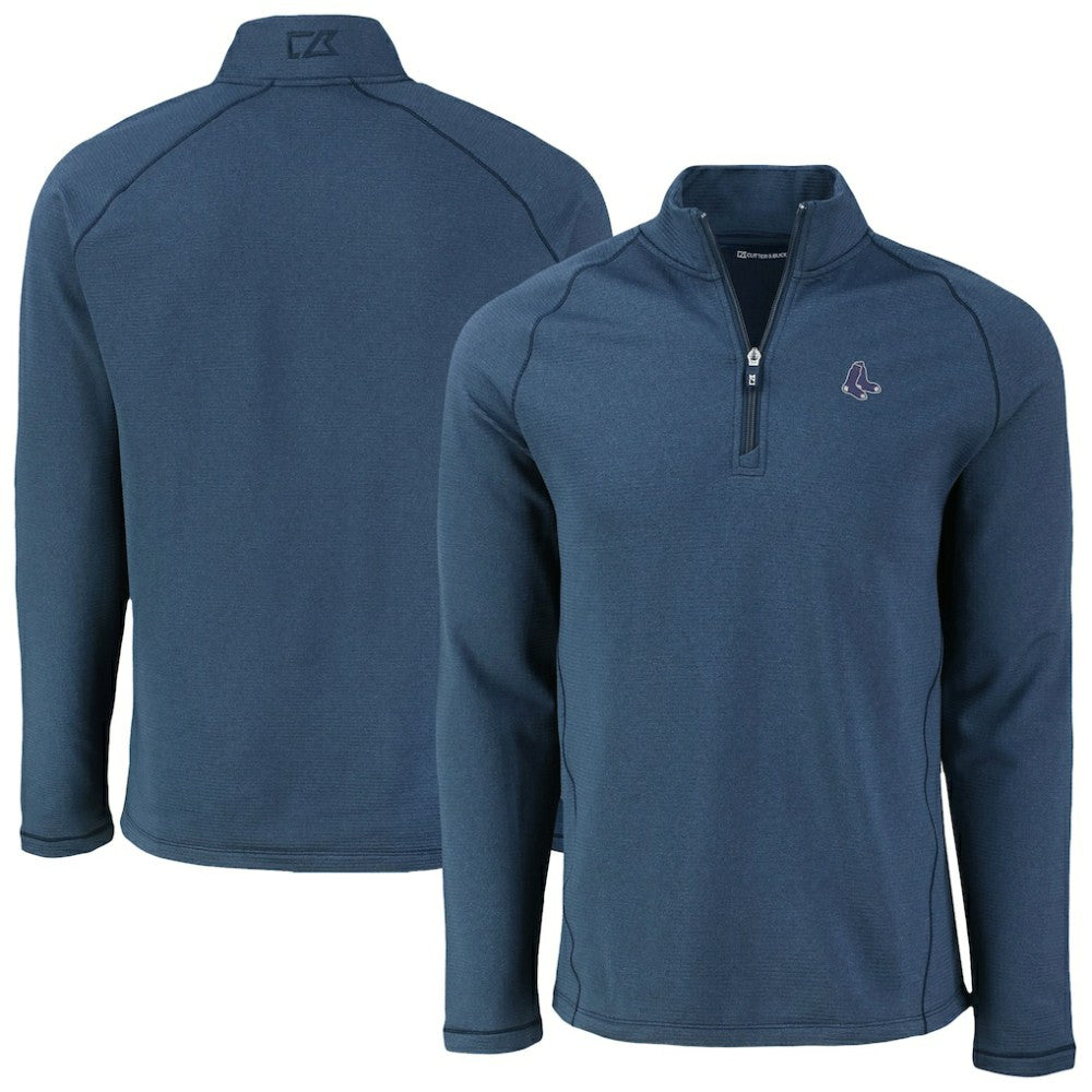 Boston Red Sox Cutter & Buck Peshastin Eco Fleece Recycled Raglan Quarter-Zip Top - MLB