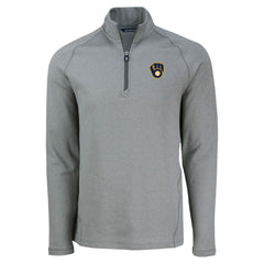 Milwaukee Brewers Cutter & Buck Peshastin Eco Fleece Recycled Raglan Quarter-Zip Top - MLB