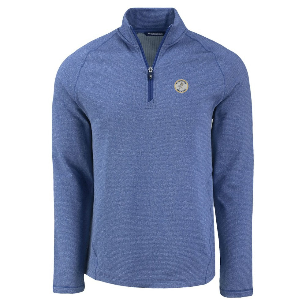 Milwaukee Brewers Cutter & Buck Peshastin Eco Fleece Recycled Raglan Quarter-Zip Top - MLB