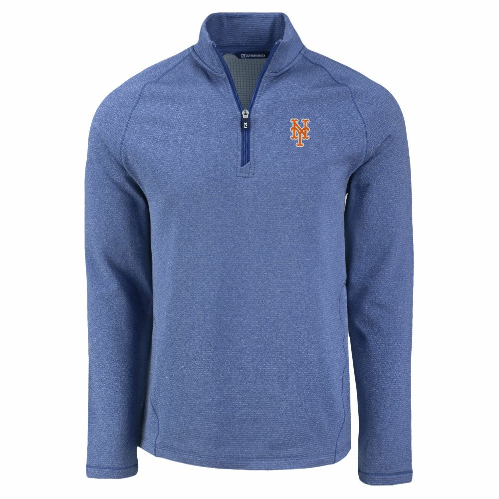 New York Mets Cutter & Buck Peshastin Eco Fleece Recycled Raglan Quarter-Zip Top - MLB