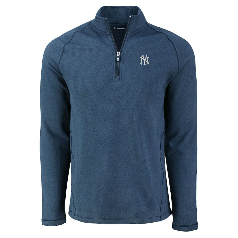 New York Yankees Cutter & Buck Peshastin Eco Fleece Recycled Raglan Quarter-Zip Top - MLB