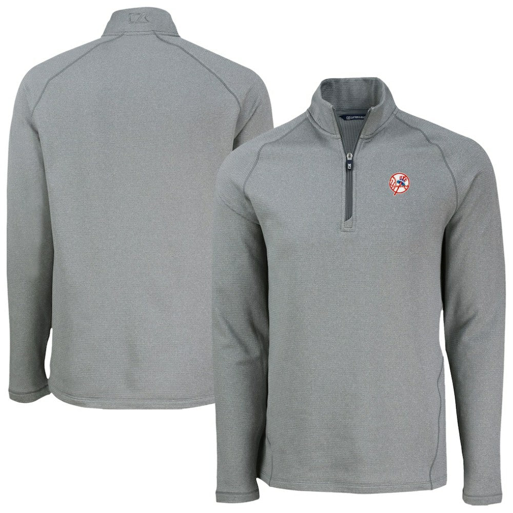 New York Yankees Cutter & Buck Peshastin Eco Fleece Recycled Raglan Quarter-Zip Top - MLB