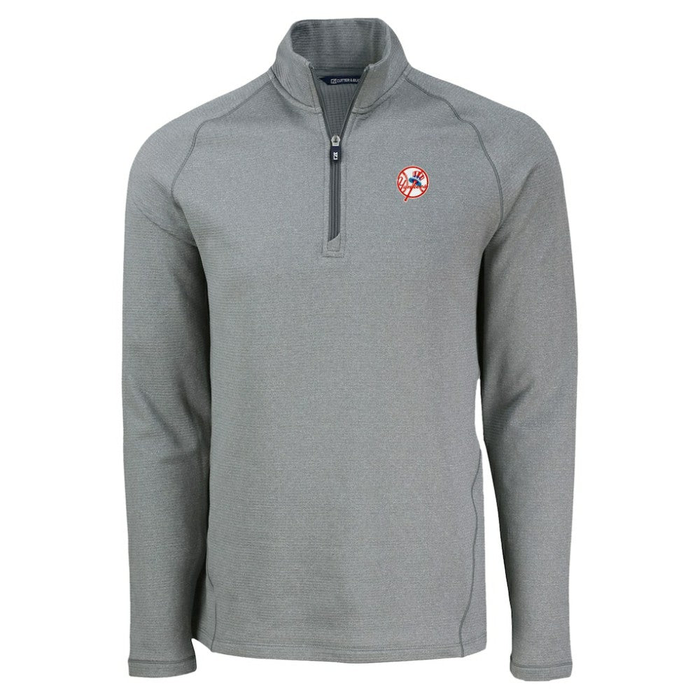 New York Yankees Cutter & Buck Peshastin Eco Fleece Recycled Raglan Quarter-Zip Top - MLB