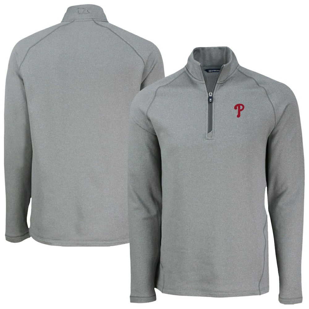 Philadelphia Phillies Cutter & Buck Peshastin Eco Fleece Recycled Raglan Quarter-Zip Top - MLB