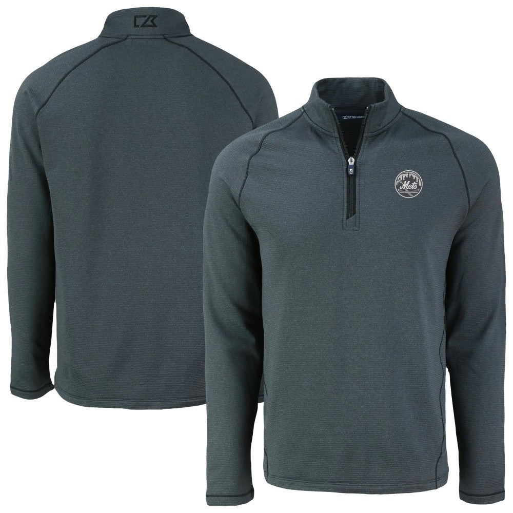 New York Mets Cutter & Buck Peshastin Eco Fleece Recycled Raglan Quarter-Zip Top - MLB
