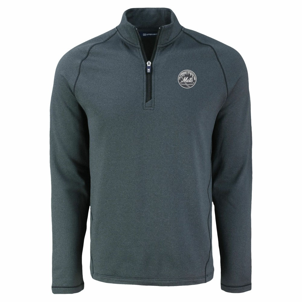 New York Mets Cutter & Buck Peshastin Eco Fleece Recycled Raglan Quarter-Zip Top - MLB