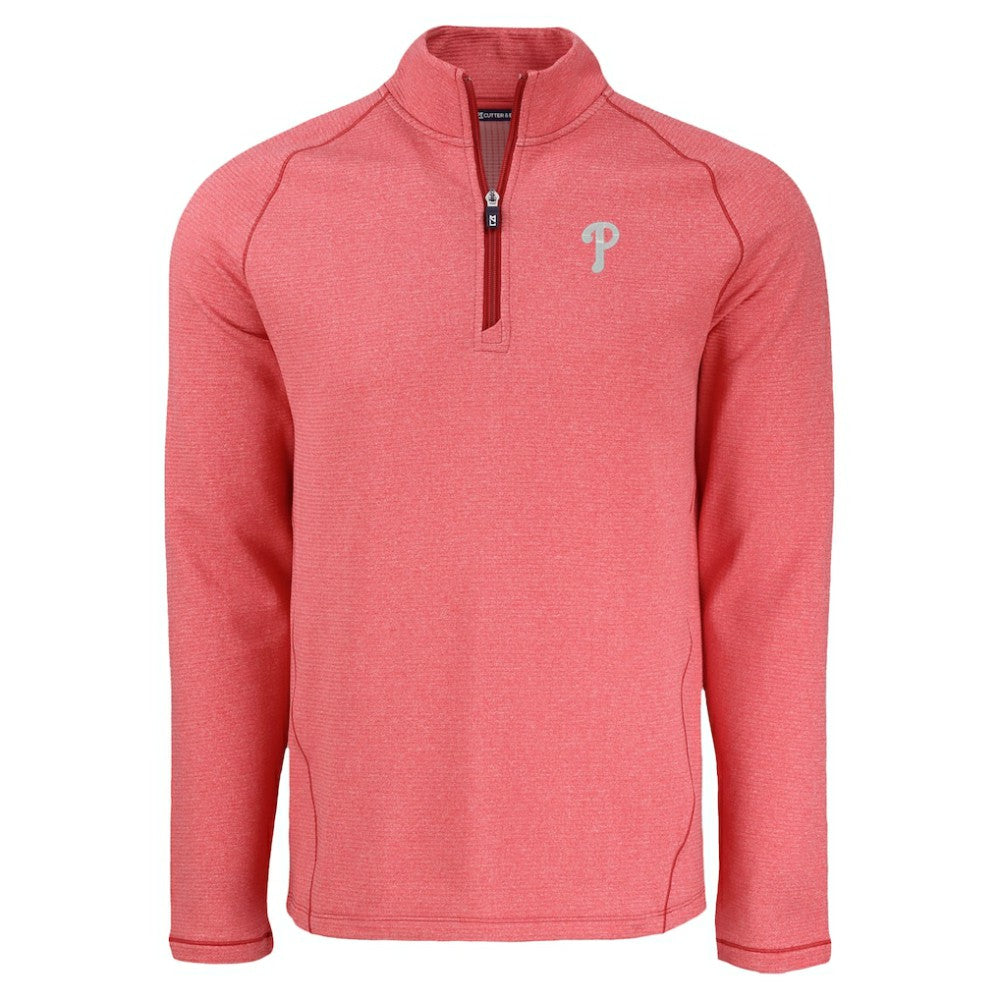 Philadelphia Phillies Cutter & Buck Peshastin Eco Fleece Recycled Raglan Quarter-Zip Top - MLB