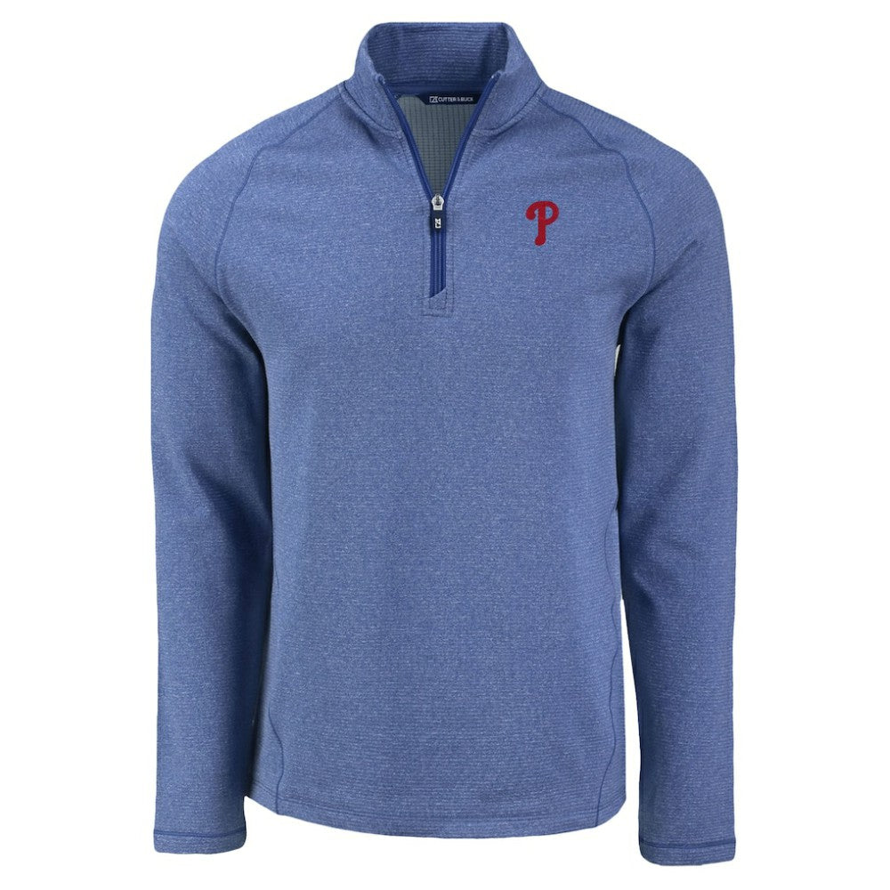 Philadelphia Phillies Cutter & Buck Peshastin Eco Fleece Recycled Raglan Quarter-Zip Top - MLB