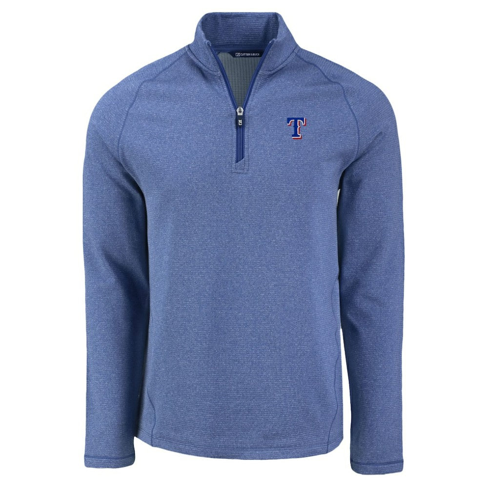 Texas Rangers Cutter & Buck Peshastin Eco Fleece Recycled Raglan Quarter-Zip Top - MLB