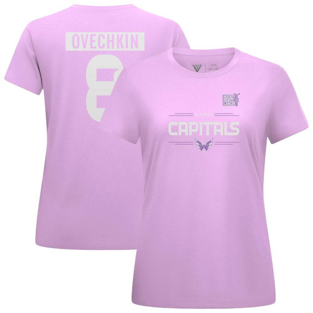 Alexander Ovechkin Washington Capitals Levelwear Women's Hockey Fights Cancer Anthem Name & Number T-Shirt - Lavender - NHL