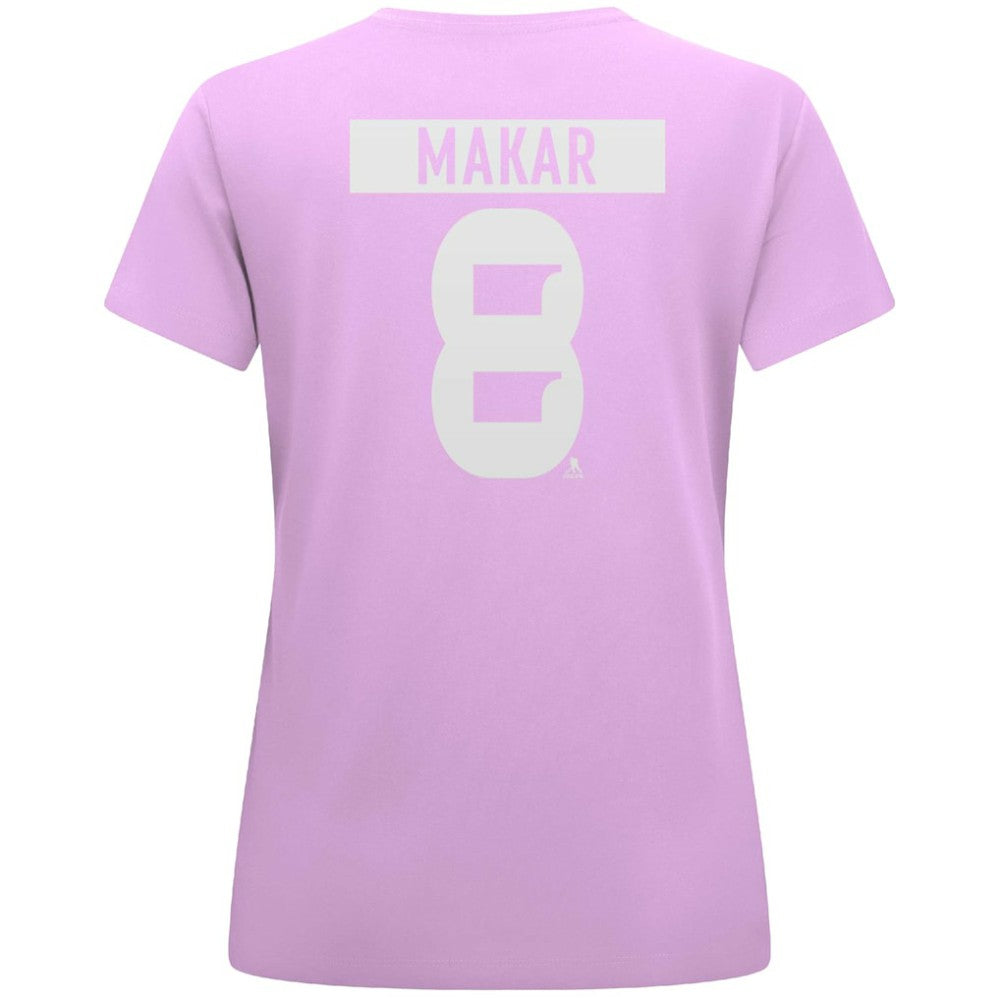 Cale Makar Colorado Avalanche Levelwear Women's Hockey Fights Cancer Anthem Name & Number T-Shirt - Lavender - NHL