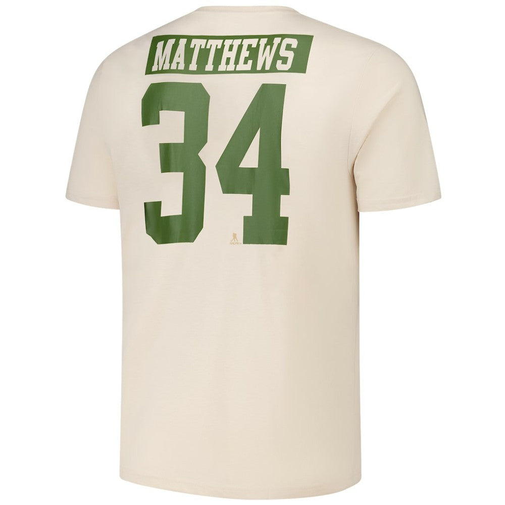 Auston Matthews Toronto Maple Leafs Levelwear 2024 NHL Military Appreciation Richmond Delta Player Name & Number T-Shirt - Khaki - NHL