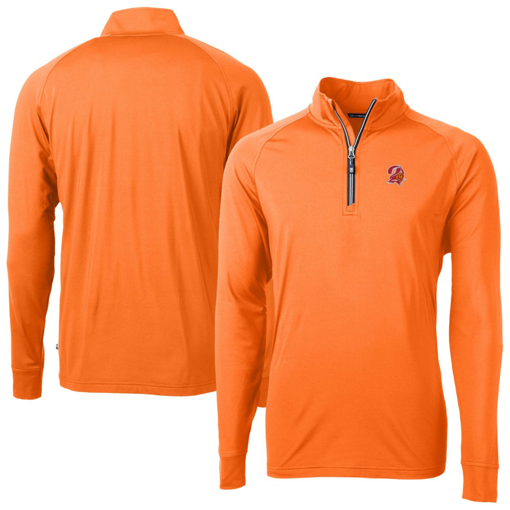Tampa Bay Buccaneers Cutter & Buck Adapt Eco DryTec Raglan Quarter-Zip Jacket Orange | NFL