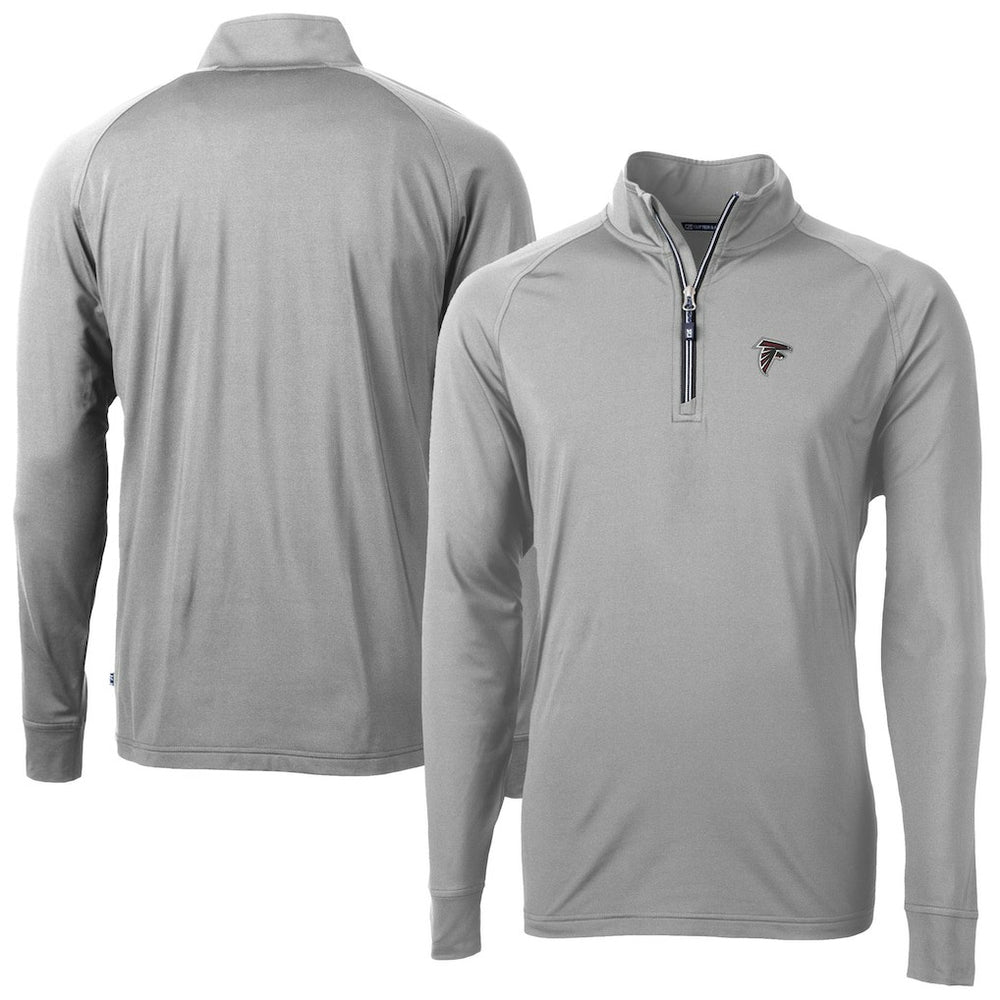 Atlanta Falcons Cutter & Buck Adapt Eco DryTec Raglan Quarter-Zip Jacket Gray | NFL