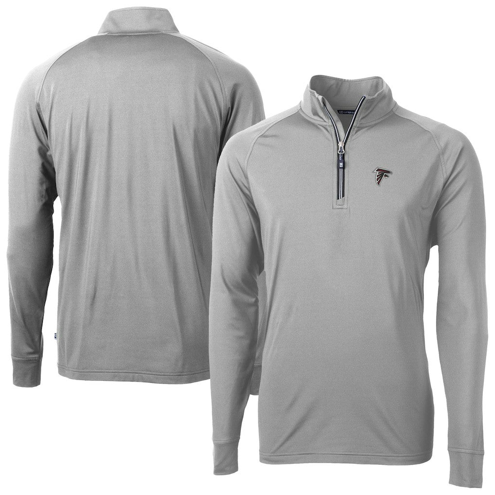 Atlanta Falcons Cutter & Buck Adapt Eco DryTec Raglan Quarter-Zip Jacket Gray | NFL