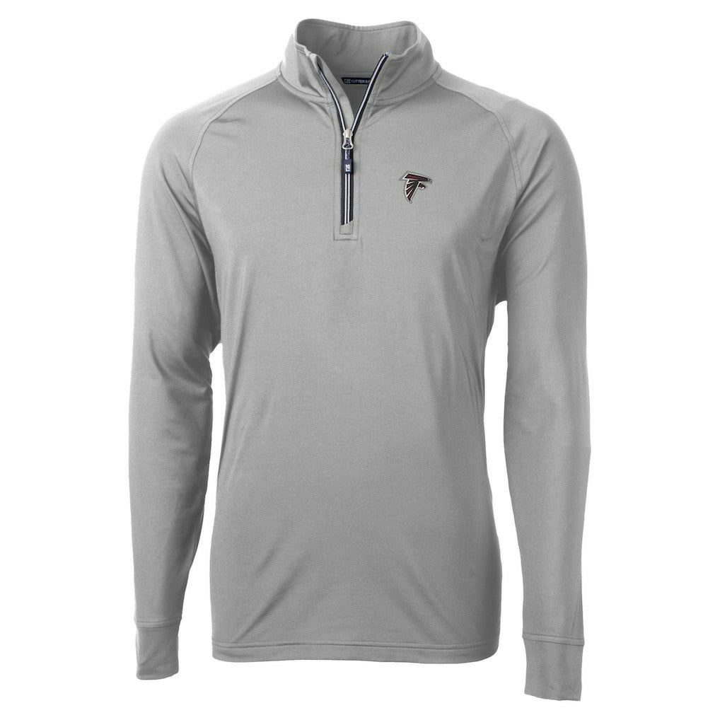Atlanta Falcons Cutter & Buck Adapt Eco DryTec Raglan Quarter-Zip Jacket Gray | NFL