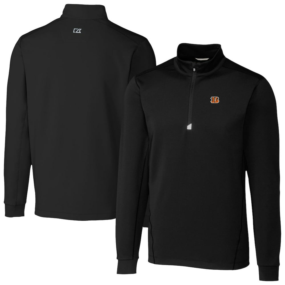 Cincinnati Bengals Cutter & Buck Traverse Stretch Quarter-Zip Top Black | NFL
