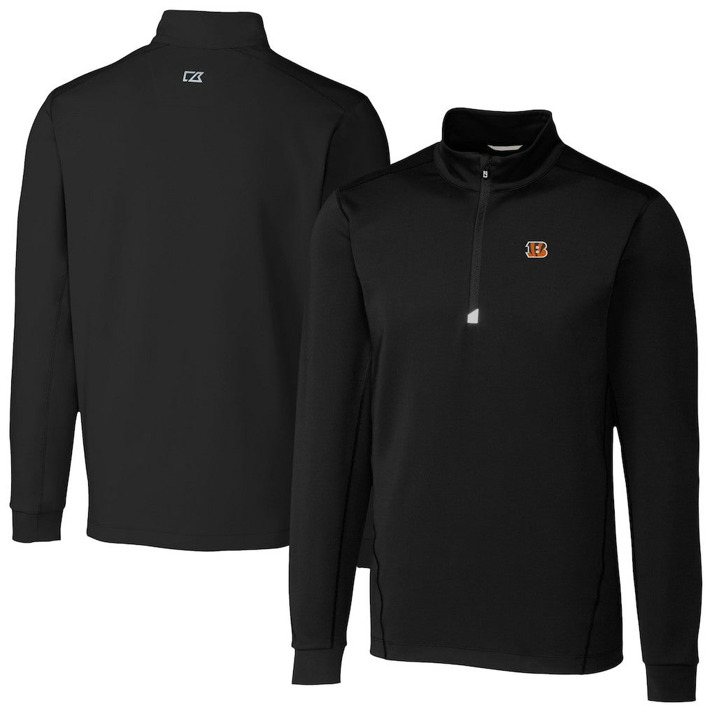 Cincinnati Bengals Cutter & Buck Traverse Stretch Quarter-Zip Top Black | NFL
