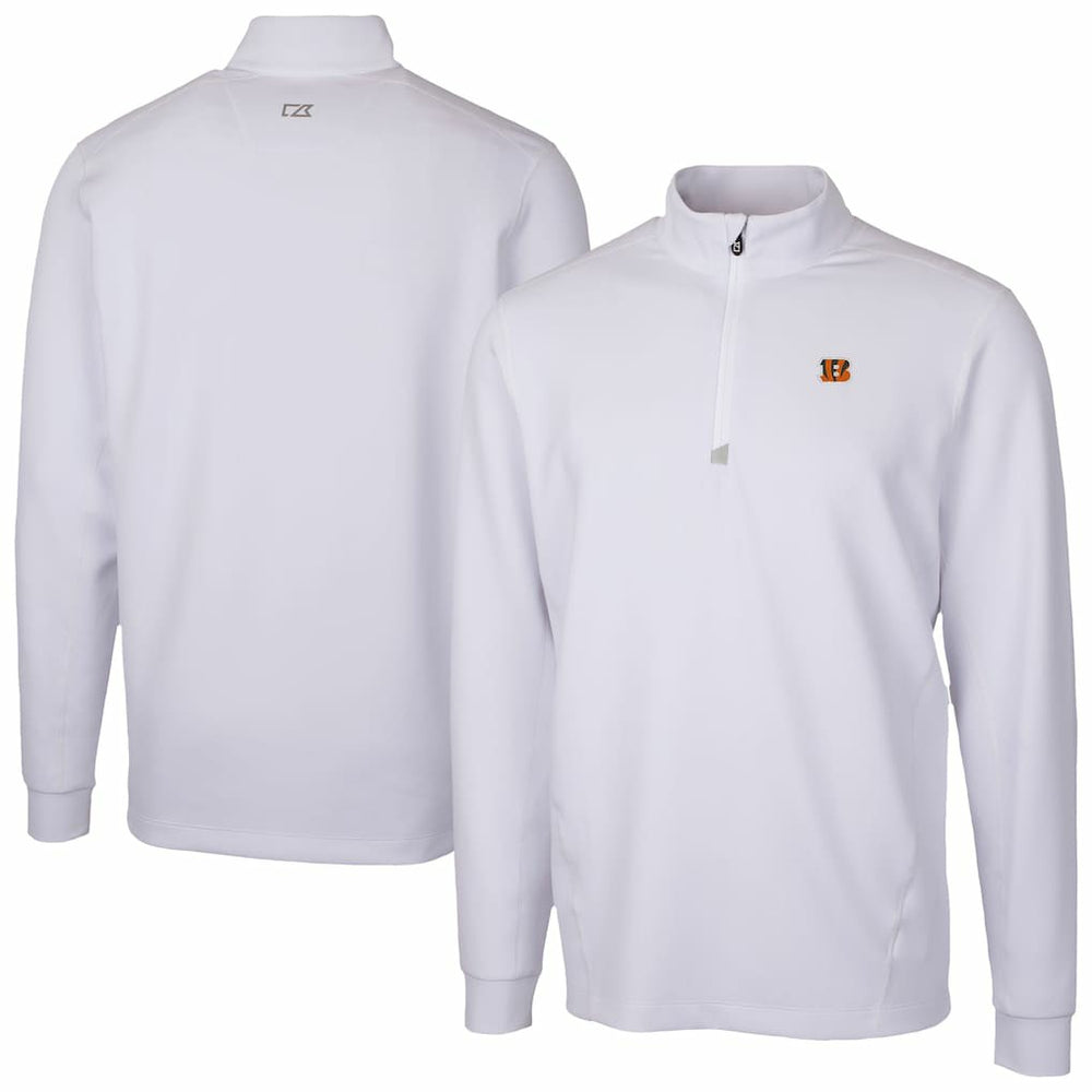 Cincinnati Bengals Cutter & Buck Traverse Stretch Quarter-Zip Top White | NFL