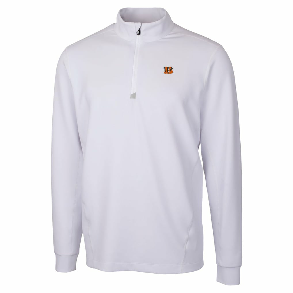 Cincinnati Bengals Cutter & Buck Traverse Stretch Quarter-Zip Top White | NFL