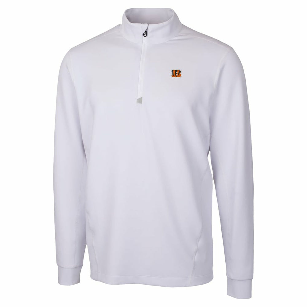 Cincinnati Bengals Cutter & Buck Traverse Stretch Quarter-Zip Top White | NFL