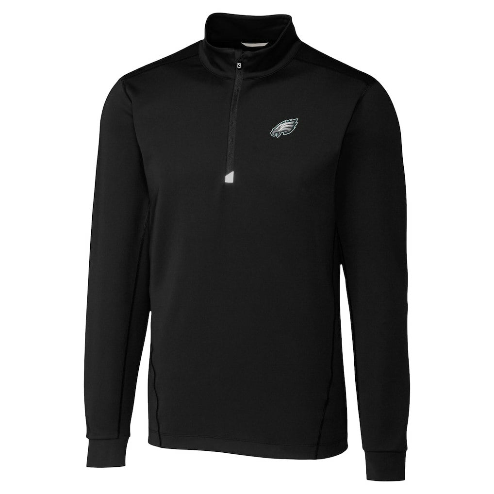 Philadelphia Eagles Cutter & Buck Traverse Stretch Quarter-Zip Top Black | NFL