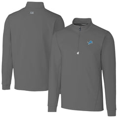 Detroit Lions Cutter & Buck Traverse Stretch Quarter-Zip Top Gray | NFL
