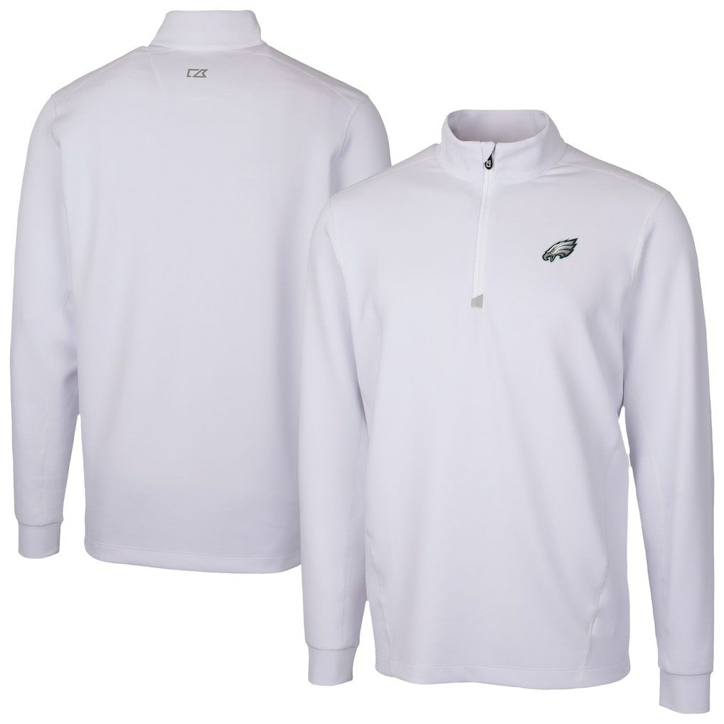 Philadelphia Eagles Cutter & Buck Traverse Stretch Quarter-Zip Top White | NFL