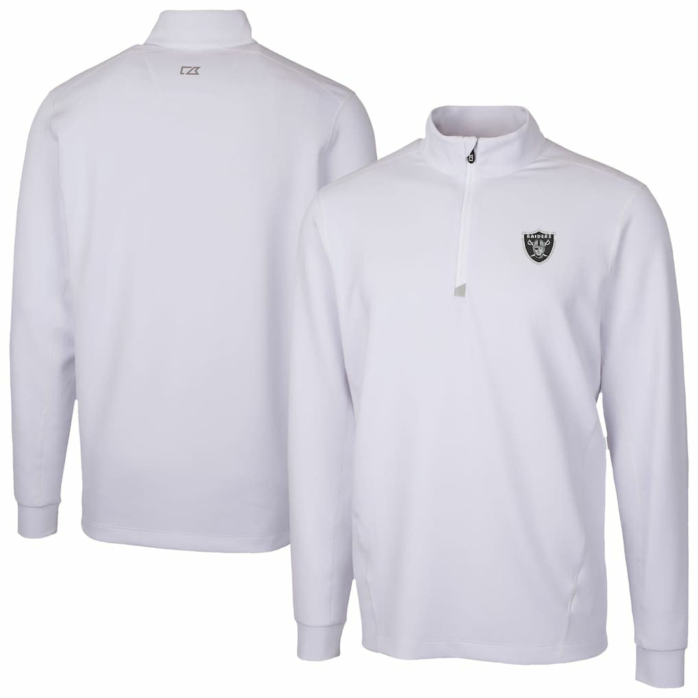 Las Vegas Raiders Cutter & Buck Traverse Stretch Quarter-Zip Top White | NFL