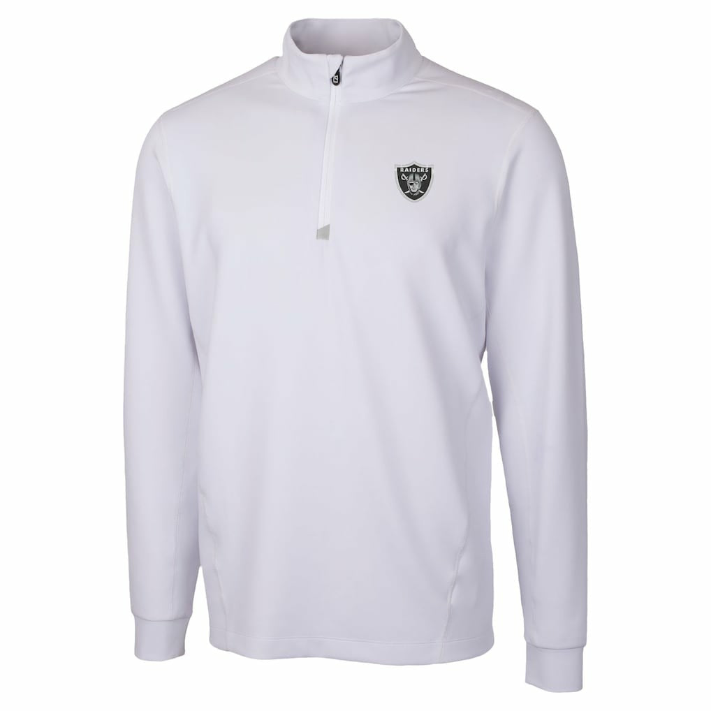 Las Vegas Raiders Cutter & Buck Traverse Stretch Quarter-Zip Top White | NFL