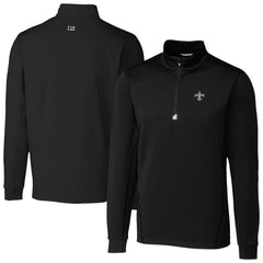 New Orleans Saints Cutter & Buck Traverse Stretch Quarter-Zip Top Black | NFL