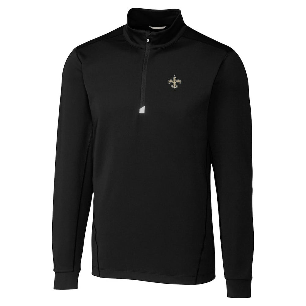 New Orleans Saints Cutter & Buck Traverse Stretch Quarter-Zip Top Black | NFL