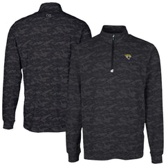 Jacksonville Jaguars Cutter & Buck Traverse Camo Print Stretch Quarter-Zip Top Black | NFL