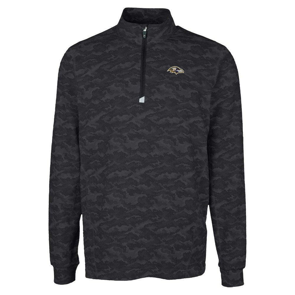 Baltimore Ravens Cutter & Buck Traverse Camo Print Stretch Quarter-Zip Top Black | NFL