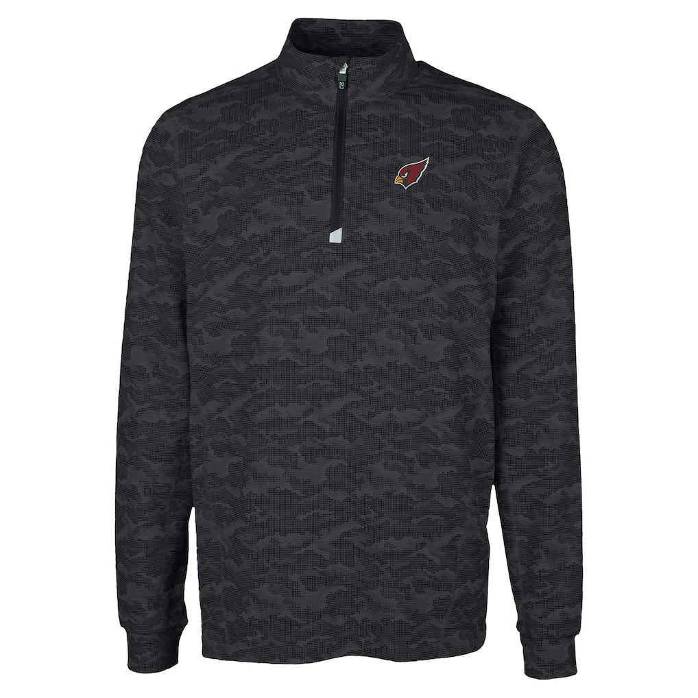Arizona Cardinals Cutter & Buck Traverse Camo Print Stretch Quarter-Zip Top Black | NFL