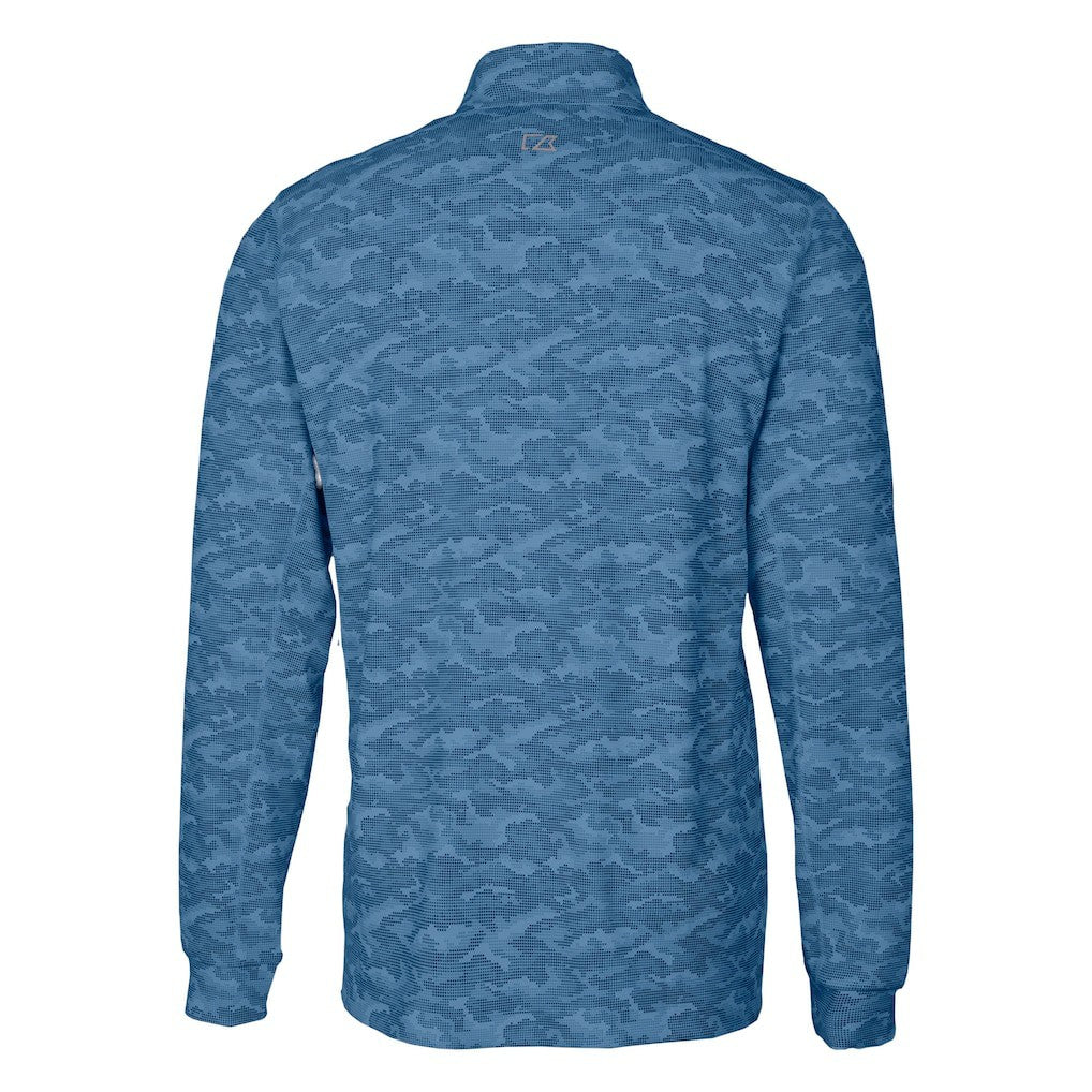 New York Giants Cutter & Buck Traverse Camo Print Stretch Quarter-Zip Top Navy | NFL