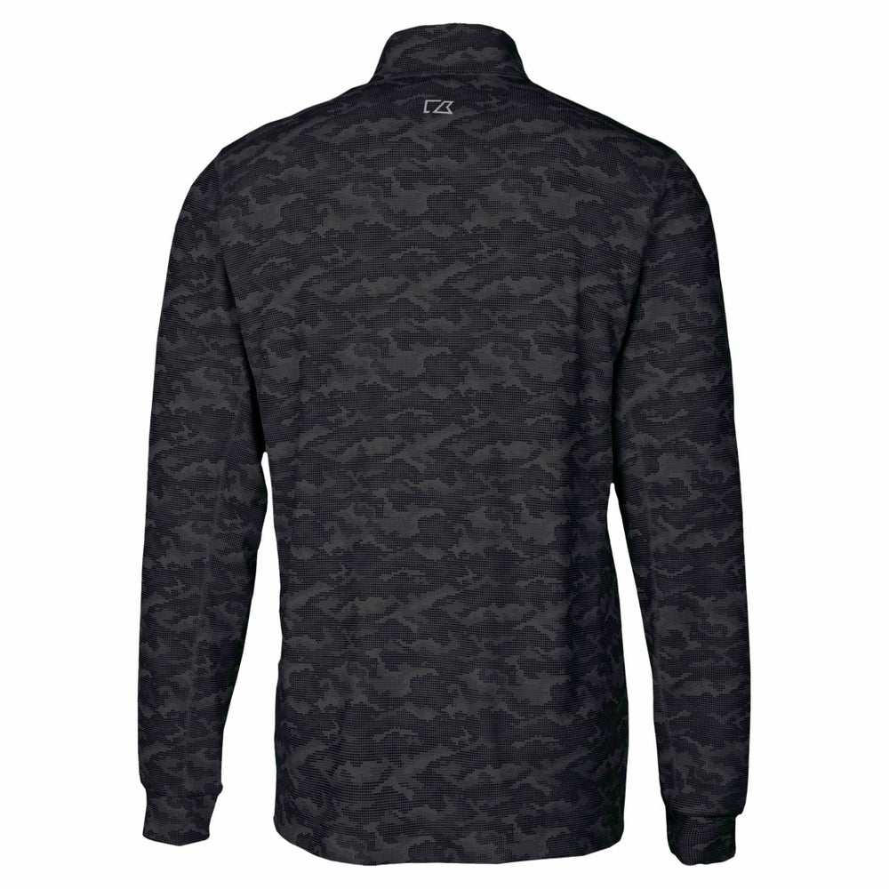 Detroit Lions Cutter & Buck Traverse Camo Print Stretch Quarter-Zip Top Black | NFL