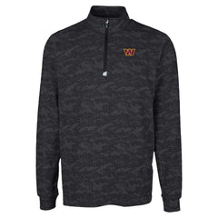 Washington Commanders Cutter & Buck Traverse Camo Print Stretch Quarter-Zip Top Black | NFL
