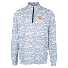 Chicago Bears Cutter & Buck Traverse Camo Print Stretch Quarter-Zip Top Charcoal | NFL