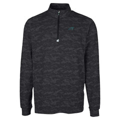 Carolina Panthers Cutter & Buck Traverse Camo Print Stretch Quarter-Zip Top Black | NFL