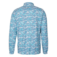 Denver Broncos Cutter & Buck Traverse Camo Print Stretch Quarter-Zip Pullover Top Blue | NFL