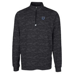 Indianapolis Colts Cutter & Buck Traverse Camo Print Stretch Quarter-Zip Top Black | NFL