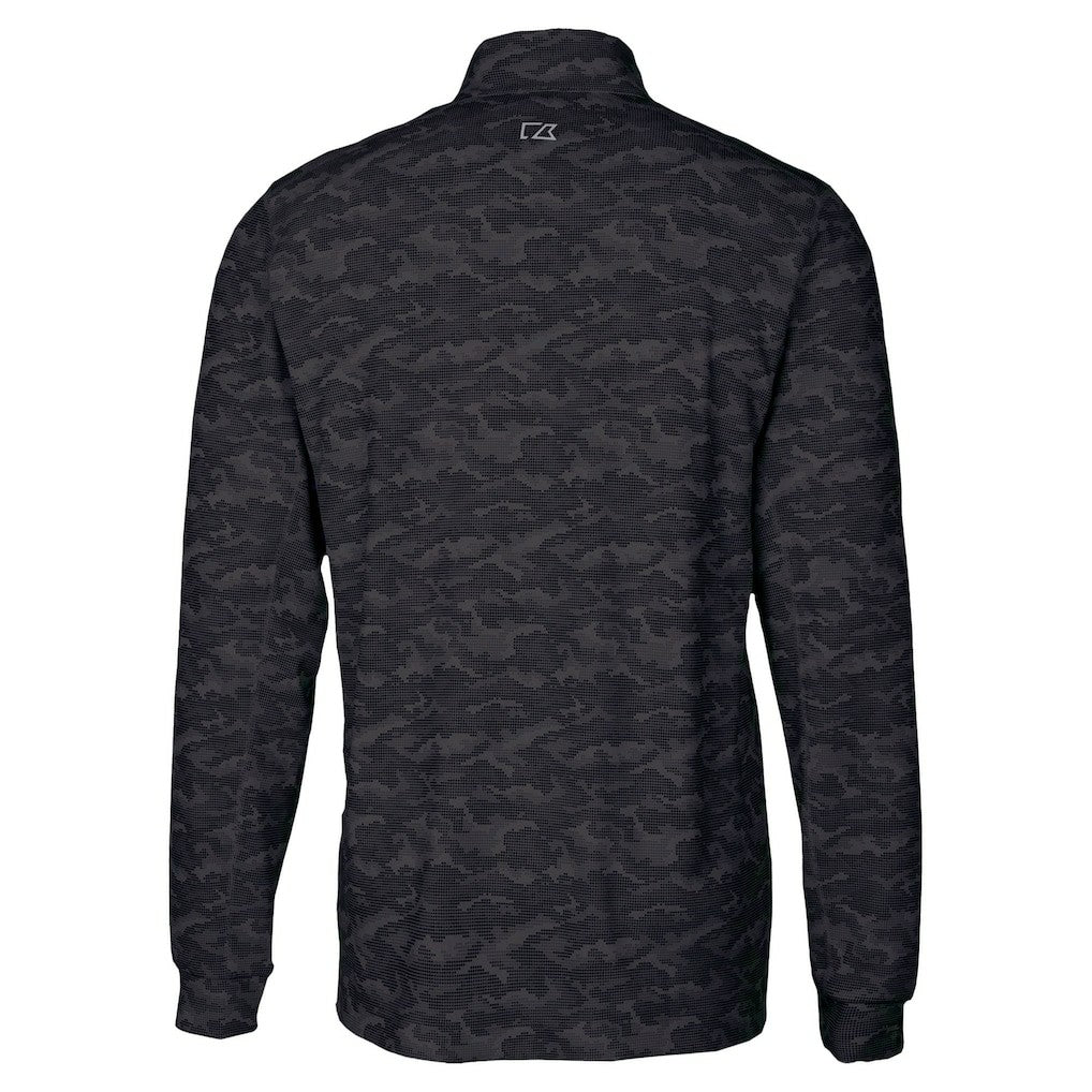 Minnesota Vikings Cutter & Buck Traverse Camo Print Stretch Quarter-Zip Top Black | NFL