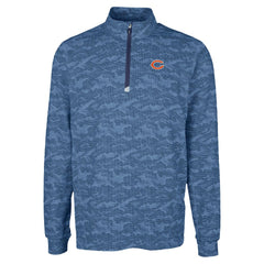 Chicago Bears Cutter & Buck Traverse Camo Print Stretch Quarter-Zip Top Navy | NFL